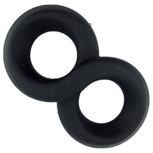 Pulselock Taur - dupla pénisz- és heregyűrű (fekete) - 20mm