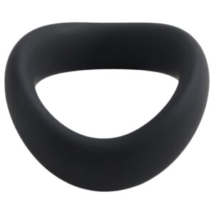 Pulselock Cocktura - csavart szilikon péniszgyűrű (fekete) - 50mm