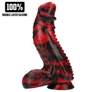 Ouch! Dark Lycan Spawn - szilikon fantáziadildó (piros-fekete)