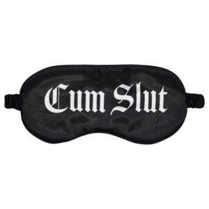 Ouch! - "Cum Slut" feliratos szatén szemmaszk (fekete)