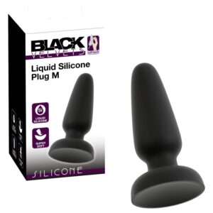 Black Velvets - tapadókorongos szilikon anál plug (fekete) - M