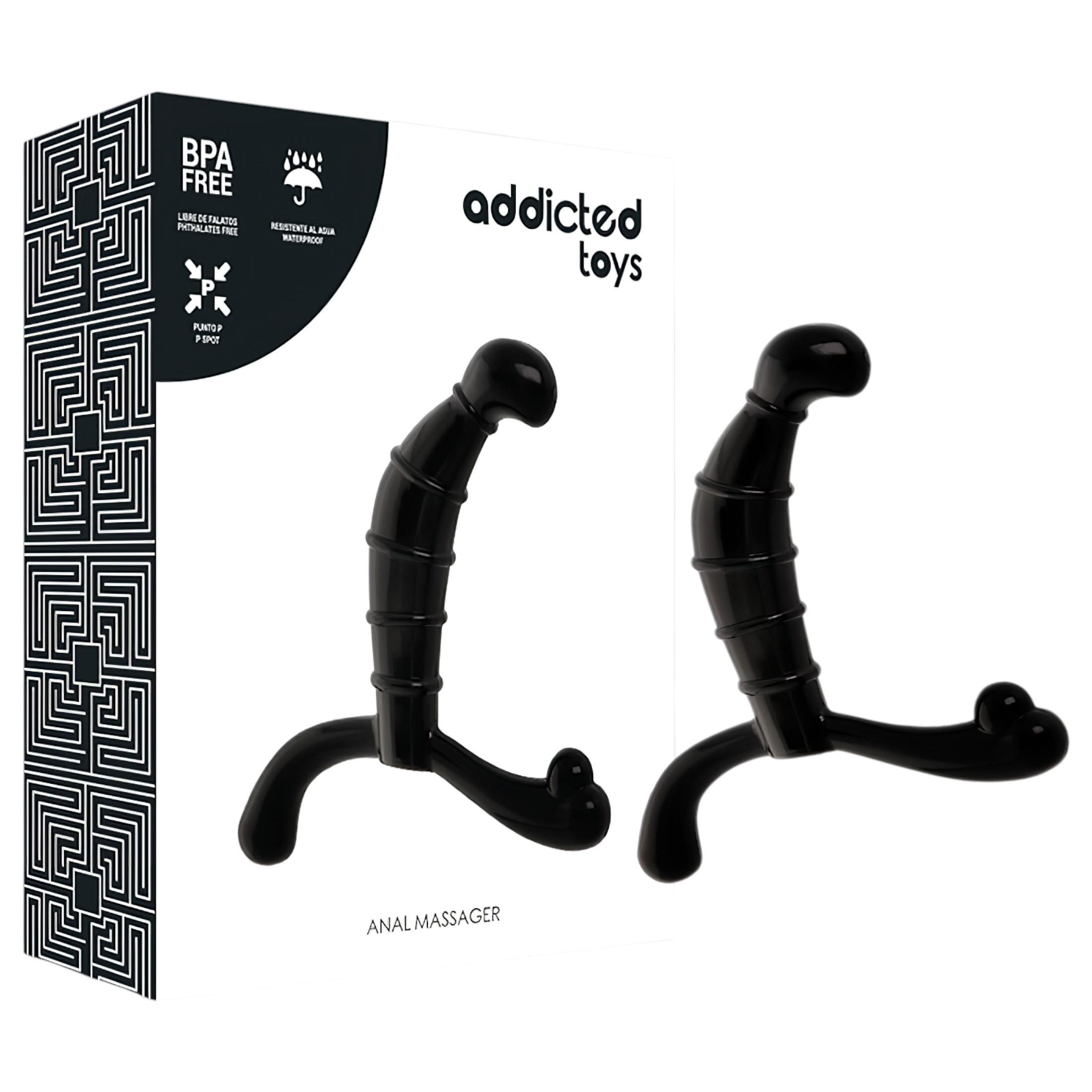 Addicted Toys – prosztata- és gátmasszírozó (fekete) – 11,3 cm
