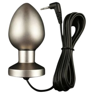 DG-LAB Matte Steel - kétpólusú acél elektro análkúp (ezüst)