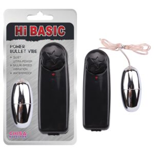 Hi-Basic Power Bullet - vezetékes vibrációs tojás (ezüst)