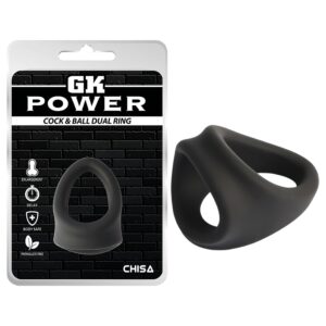 GK Power - dupla pénisz- és heregyűrű (fekete)