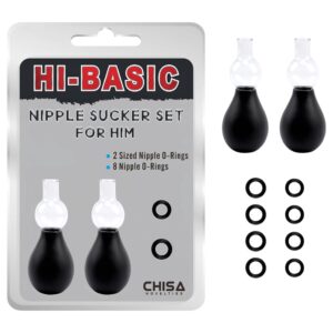 Hi-Basic - mellbimbószívó szett férfiaknak (fekete)