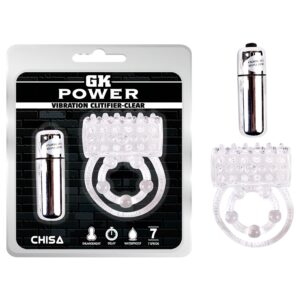 GK Power Vibration Clitifier - vibrációs péniszgyűrű (áttetsző)